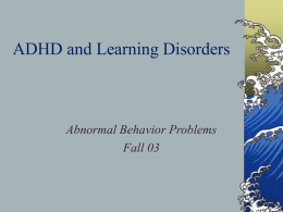 Learning Disorders - University of Texas at Austin
