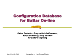 Configuration database for BaBar on-line