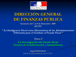 DIRECTION GENERALE DES FINANCES PUBLIQUES