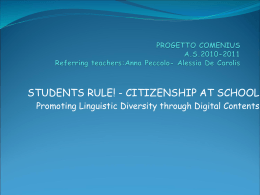 STUDENTS RULE! - CITIZENSHIP AT SCHOOL – Promoting
