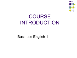 COURSE INTRODUCTION