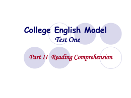 College English Model Test One