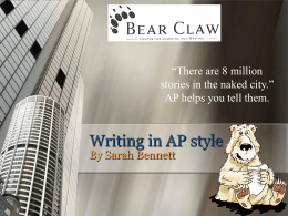 Writing in AP style - Missouri State University