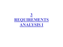 3 REQUIREMENTS ANALYSIS I