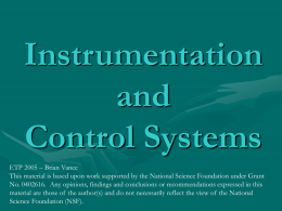 Instrumentation and Control Systems - ETP -