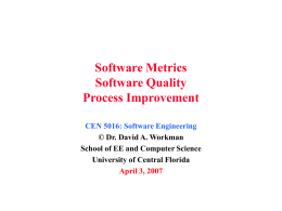 Software Metrics - University of Central Florida