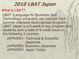 LBAT-Japan 2005 - Japanese Language Course Support