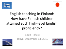 CEFR in Finland – uses and adaptations – Possible