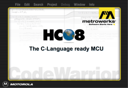 HC08: The C-Language ready MCU