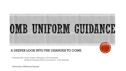 Omb Uniform guidance - University of Missouri