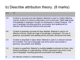 b) Describe attribution theory. (8 marks)