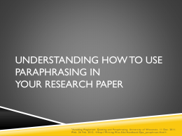 Understanding How to Use Paraphrasing in Your