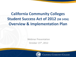 Fall 2012 - California Community Colleges System
