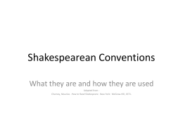 Shakespearean Conventions - simonsaplit