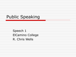 Public Speaking - El Camino College