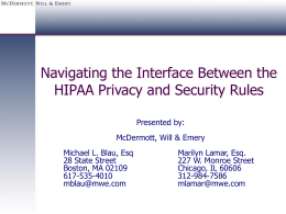 The Interface Between the HIPAA Privacy and