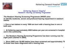 Kettering General Hospital Newborn Hearing