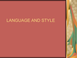 LANGUAGE AND STYLE