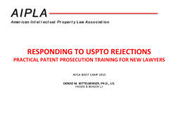 RESPONDING TO USPTO REJECTIONS PRACTICAL PATENT