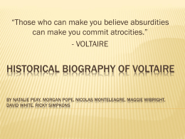 Historical Biography of Voltaire by Natalie Peay,
