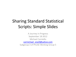 Sharing Standard Statistical Scripts