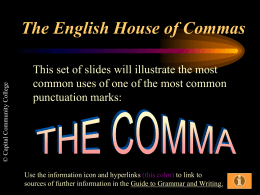 Grammar Blitz COMMAS!