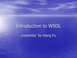 Introduction to WSDL - UCSB Computer Science
