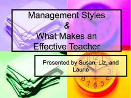 Management Styles & What Makes an Effective