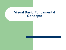 Visual Basic Fundamental Concepts