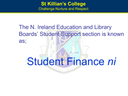 Student Finance Arrangements 2007 / 08