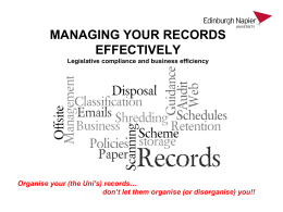 Records Management Workshop presentation