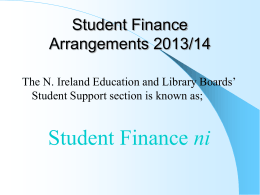 Student Finance Arrangements 2007 / 08