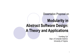 Modularity in Abstract Software Design -