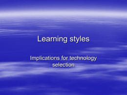 Learning styles - University of Warwick