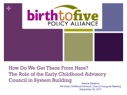 What Should a Comprehensive Early Childhood System
