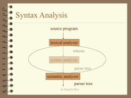Syntax Analysis - Welcome to CUNY