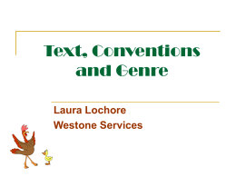 Text, Conventions and Genre