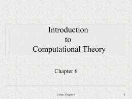 Computational Theory