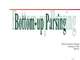 Bottom-up Parsing - Darbhanga College of