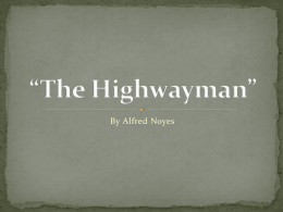 The Highwayman” - Memorial Middle School