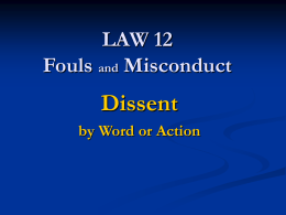 LAW 12 Fouls and Misconduct