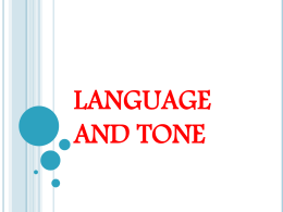 Language and Tone