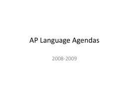 AP Language Agendas - Arapahoe High School