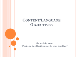 Language Objectives
