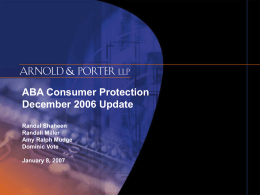 ABA Consumer Protection December 2006 Update