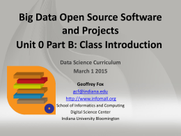 Big Data Open Source Software and Projects