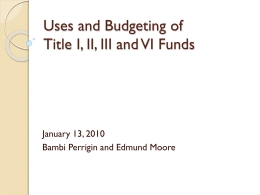 Uses of Title I, II, III and VI Funds