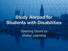 Study Abroad for Students with Disabilities