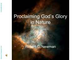 Proclaiming God’s Glory in Nature