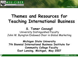 Themes and Resources for Teaching International